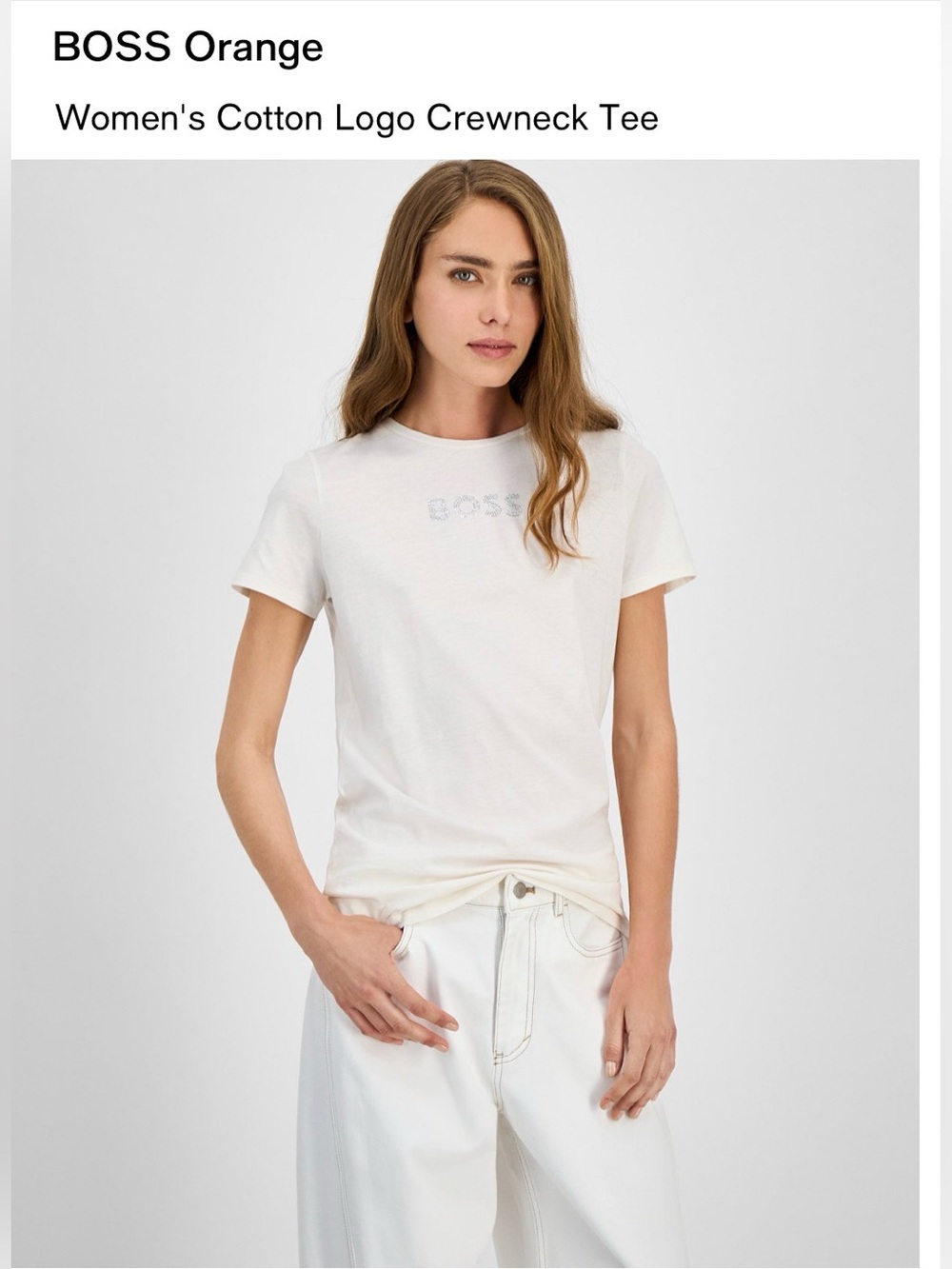 BOSS ORANGE Women's Cotton Logo Crewneck Tee